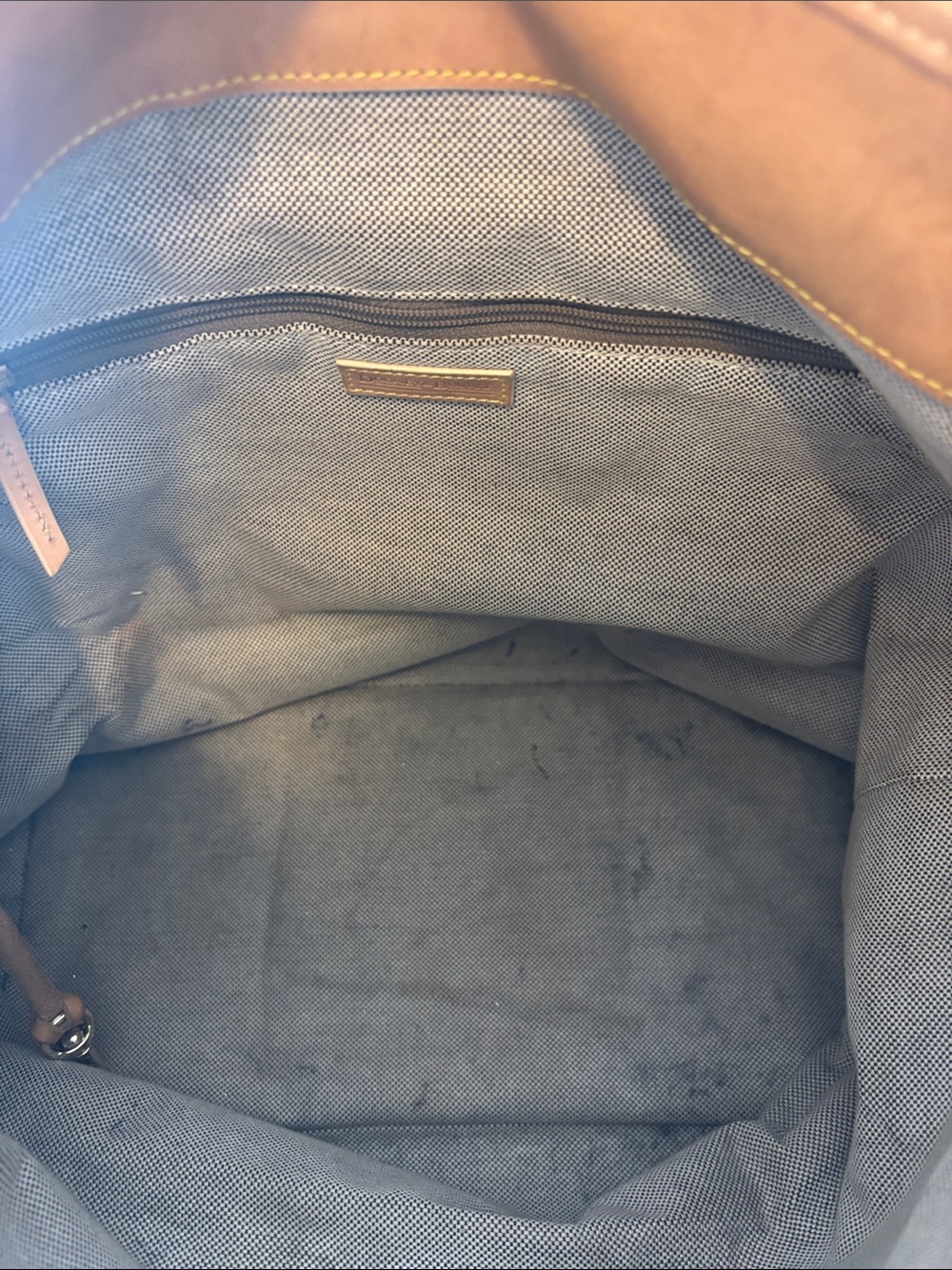Dooney & Bourke Brown Monogram Canvas Shoulder  Bag with Tan Trim - Picture 6 of 7